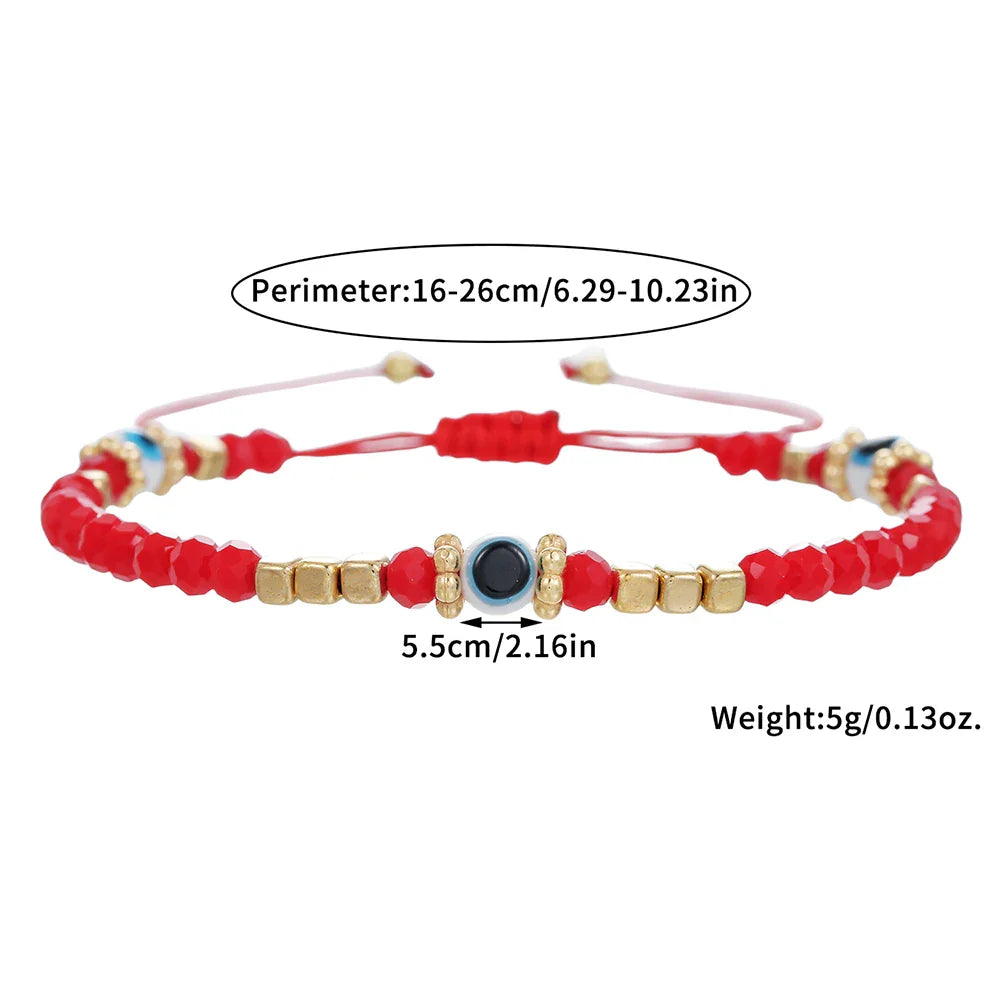 Fashion Boho Adjustable Jewelry Braiding Strap Bracelet Black Crystal Stone Beaded Bracelet For Women Accessory Jewelry