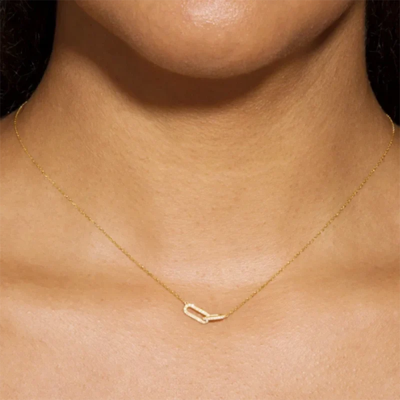 ROXI 925 Sterling Silver 17cm Double square crystal Bracelet For Women 40cm Clavicle Chain Necklace Wedding Pary bijoux femme