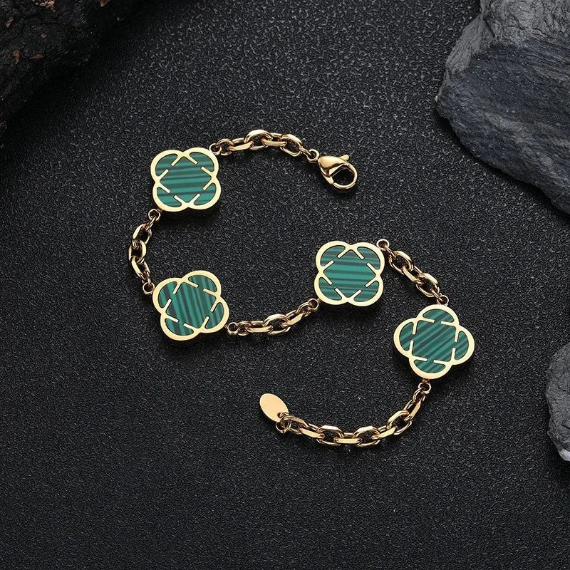 Stylish Petal Chan Bracelets for Men Boys,Waterproof Natural Shell Chain Links Wristband,Birthday Gift