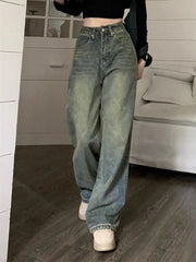 Y2k Baggy Wide Leg Jeans Women Vintage Streetwear Washed Denim Pants