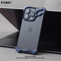 Phone Case For iPhone 16 15 14 13 Pro Max Lens Film Aluminum Alloy Corner Pad Bumper Shockproof No Border Cover