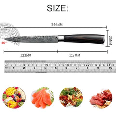 Kitchen Utility Knife Stainless Steel Meat Fruit Vegetables Steak Knife Damascus Laser