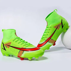 Men Football Boots Outdoor High Ankle Ultralight Soccer Shoes