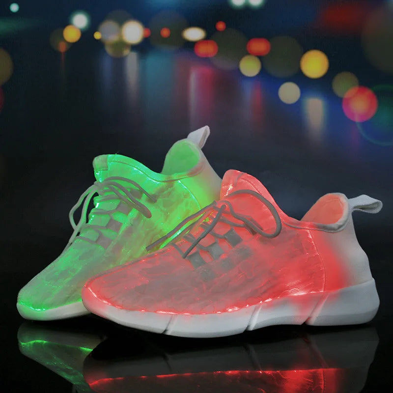 Boy Adults Luminous Glowing Sneakers Men Women Girls Kids LED Light Shoes Children