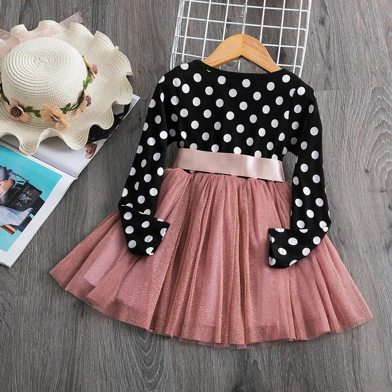 Girls Long Sleeve Flower Dress Kids Lace Dresses For Girls Children