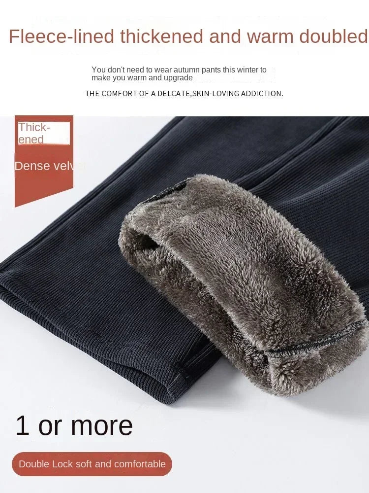 Winter Wide Leg Pants Women Autumn Plush Pants Women
