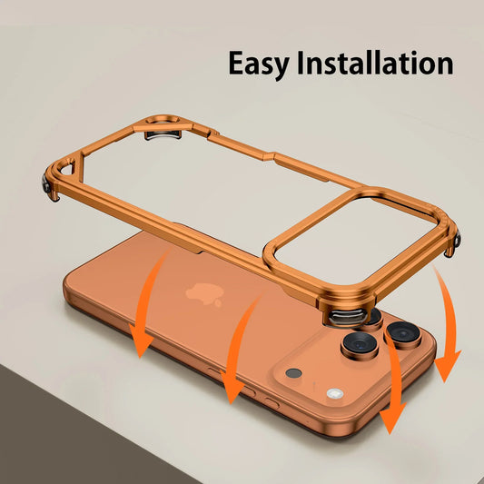 Metal Phone Case for iPhone 17 Pro/Pro Max/17/Air Case Minimalist Support Wireless Charging Ultra-thin Protecitve Case