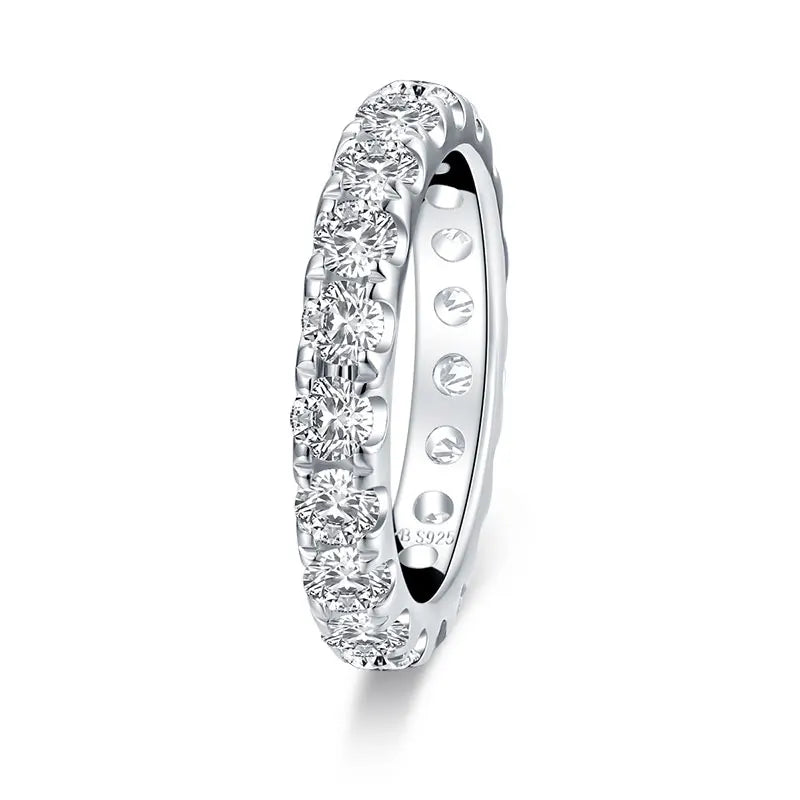 4.0mm  Moissanite Diamond Ring 925 Sterling Silver Classic Wedding Ring Single Head Ring Women's Wedding Jewelry Gift