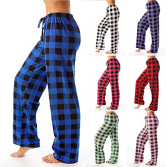 Women Christmas Pajama pants Autumn Winter Plaid Printed Pants