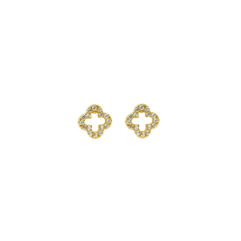WANTME 925 Sterling Silver Romantic Full Zircon Flower Screw Bead Stud Earrings for Women Fashion Sweet Party Piercing Jewelry