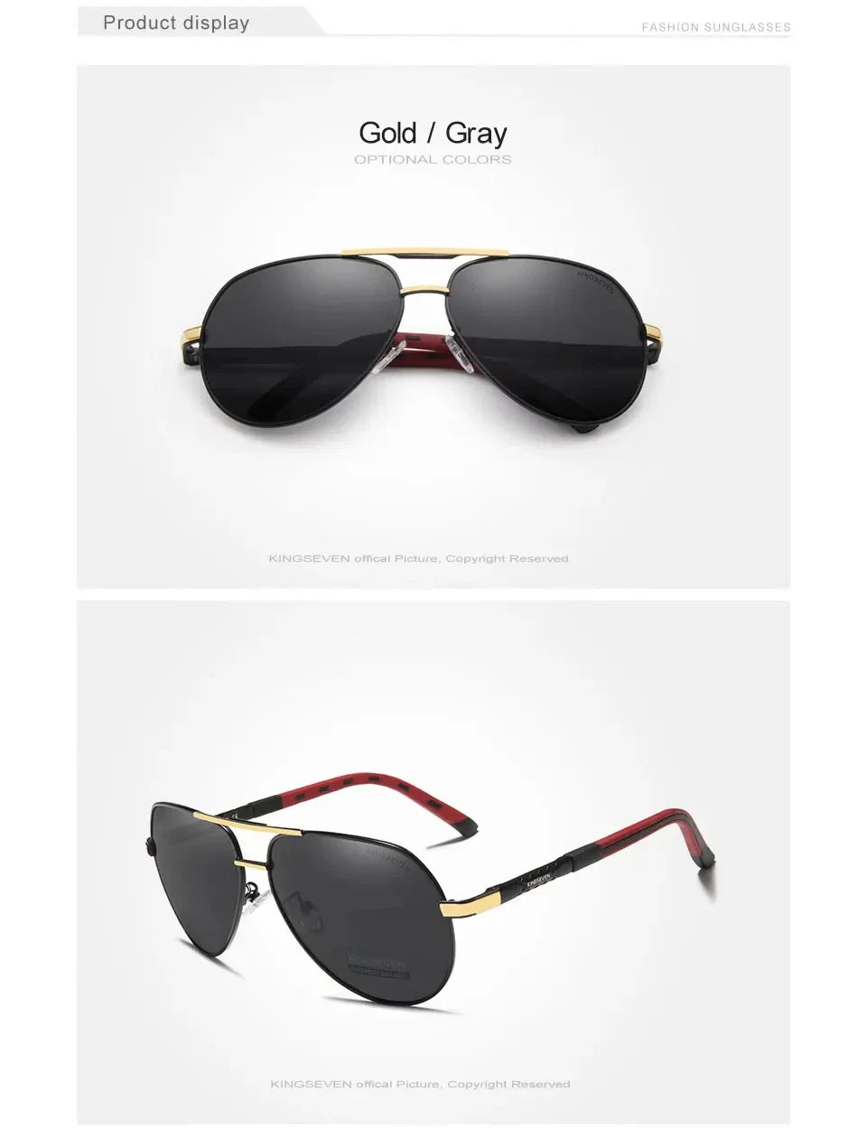 KINGSEVEN Fashion Men Sunglasses Luxury UV400 Polarized Glasses Women Pilot Outdoor Causal Male Female Fishing Driving Eyewear