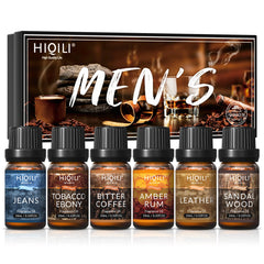 Mens Fragrance Oils Set, Essential Oils for Aromatherapy, Pure Perfume Oil Aroma Oil for Car Diffuser Candles Making