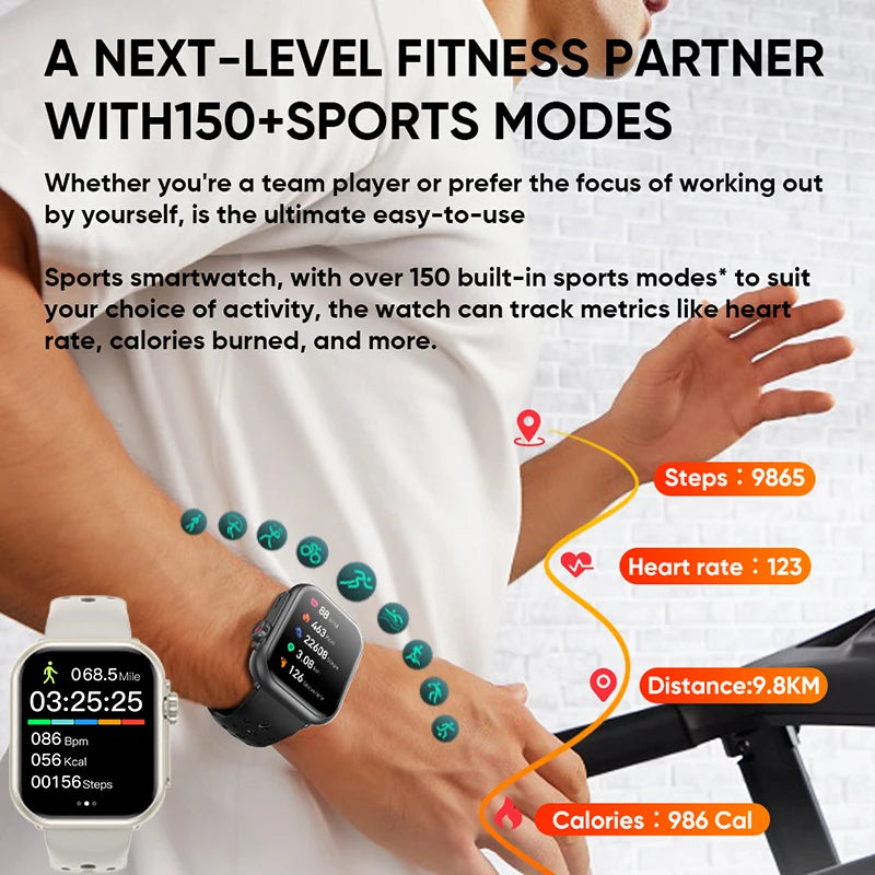 Watch Ultra 2 SE Men Women 1000mAh HD AMOLED GPS Track 100+Sport Heart Rate Bluetooth Call Waterproof Smartwatch For iOS Android