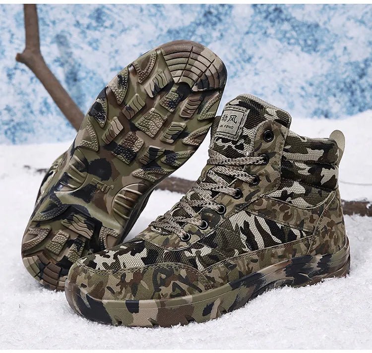 Winter Camouflage Snow Boots Men Thickening Cold Proof Warm and Plush