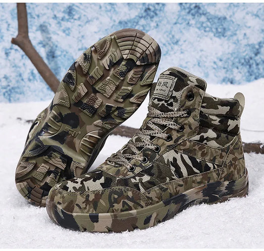 Winter Camouflage Snow Boots Men Thickening Cold Proof Warm and Plush