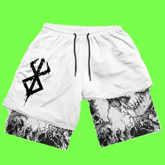 Y2K Men Streetwear Anime High Waist Oversize Breathable Gym Short Pants