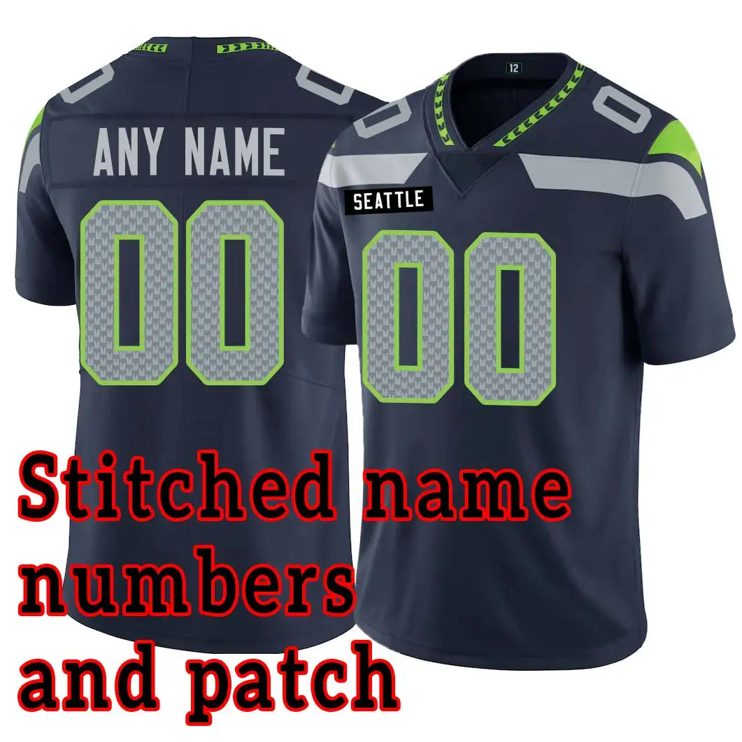 Stitched Football Jersey Custom Jacksonville,Miami,Minnesota,New England,New Orleans,San Francisco,Seattle,Tampa Bay,Tennessee,W