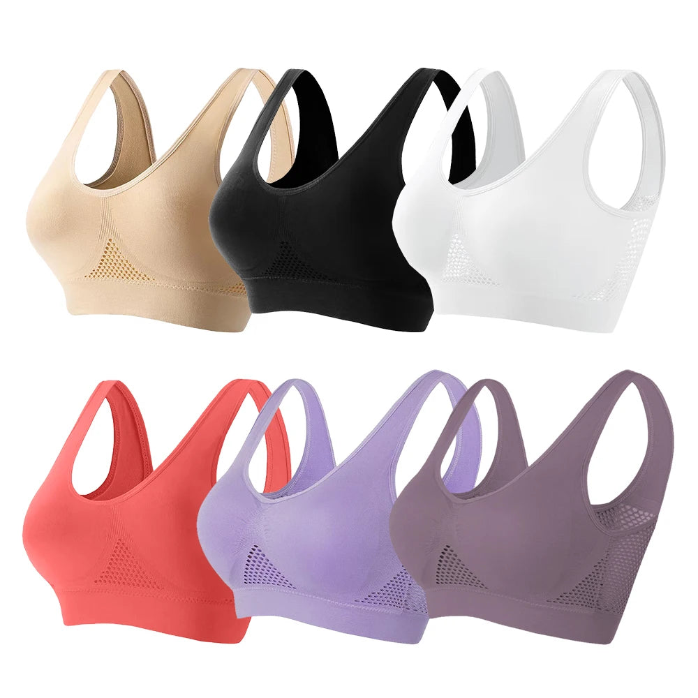 Women's Breathable Sports Vest Bra Sweat-absorbent Shockproof Pad Sports