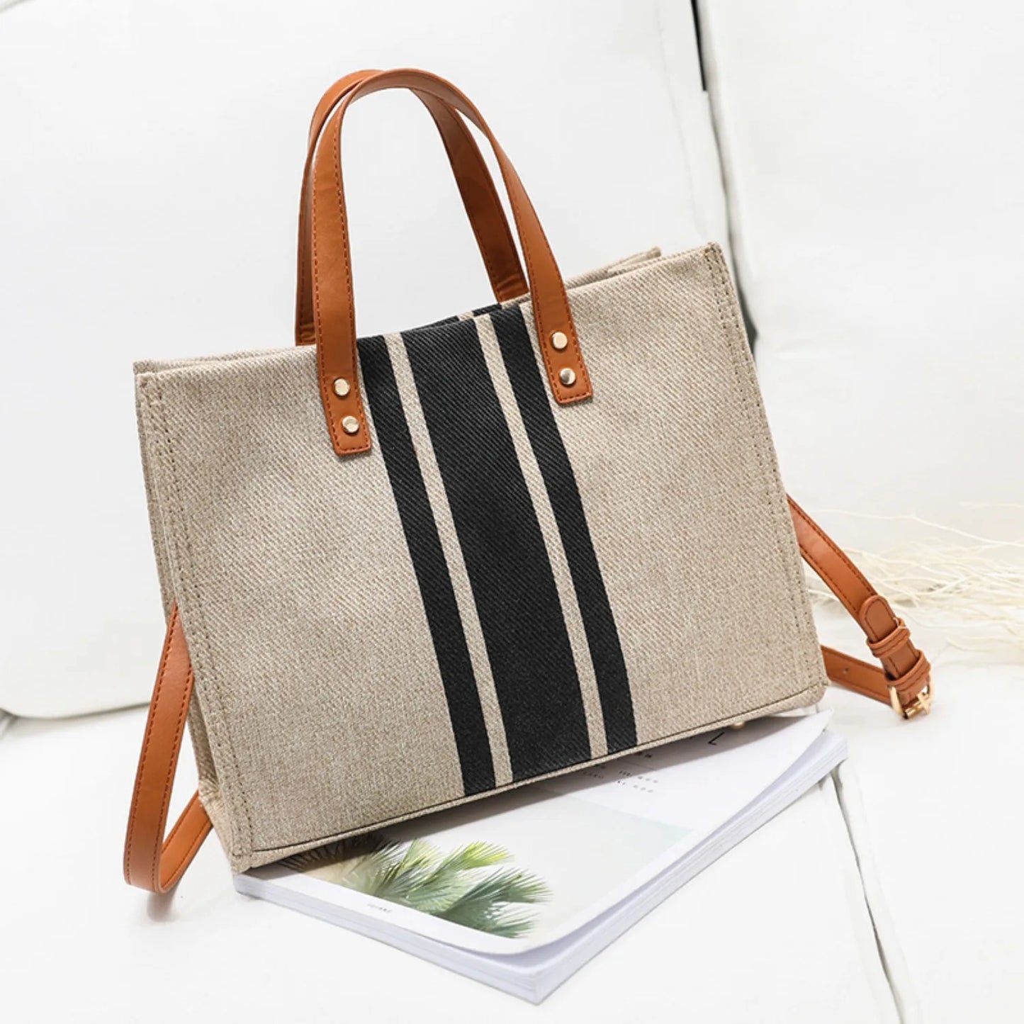 Women's Top Handbag Large Capacity Casual Shoulder Crossbody Simple Canvas