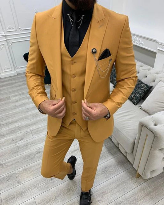 Tuxedo for Mens: Green Men's Suit Formal Peak Lapel Slim Fit Groom Tuxedos