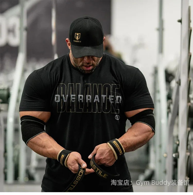 Short Sleeved Fitness American Loose Muscle Tough Guy Top Breathable Sports