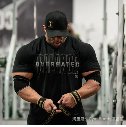 Short Sleeved Fitness American Loose Muscle Tough Guy Top Breathable Sports