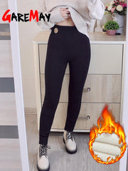 Women's Winter Leggings Slimming Velvet Thermal Pants Tight Grey Leggings