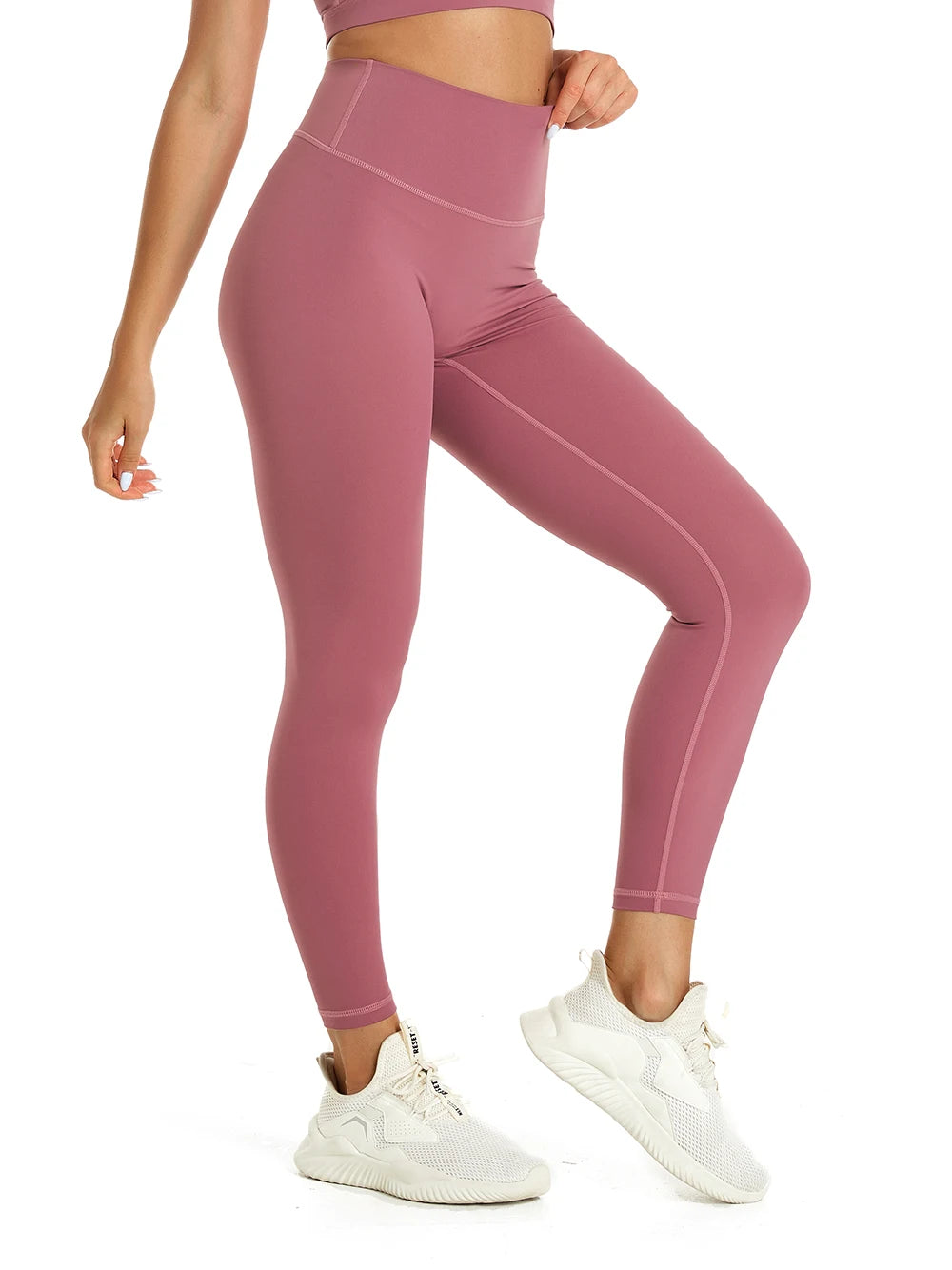 Women Workout Leggings No Front Seam Buttery Soft Yoga Pants Curved Contour