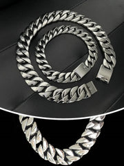 32mm wide and thick Cuban chain, stainless steel bracelet necklace