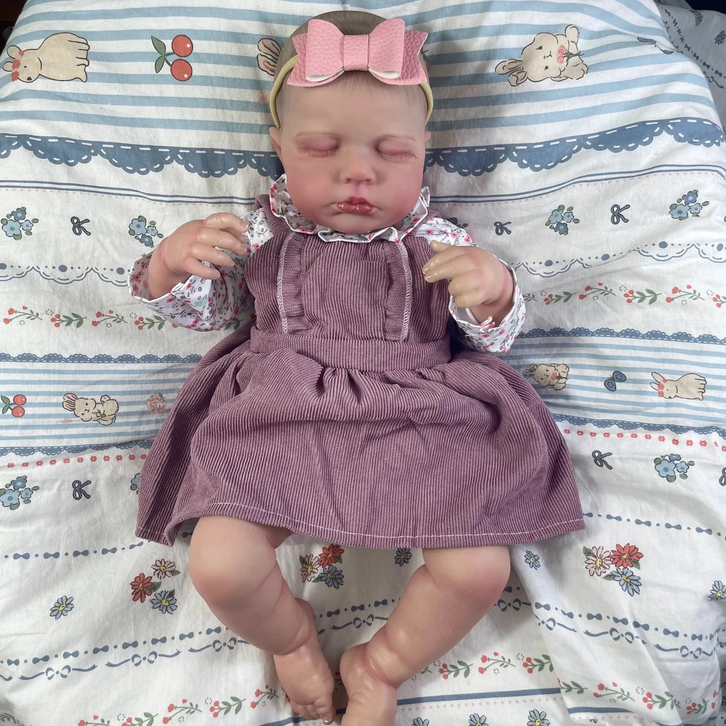 50CM Adorable Reborn Baby Dolls LouLou Twins Girl Lifelike Silicone Vinyl Newborn 3D Skin Handmade Toy Christmas Gift