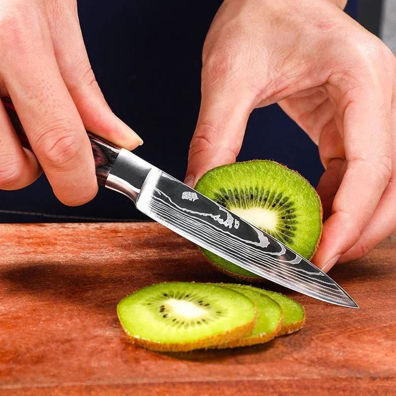 High Carbon Stainless Steel Kitchen Knives Sharp Fruit Slicing Knife Set Professional