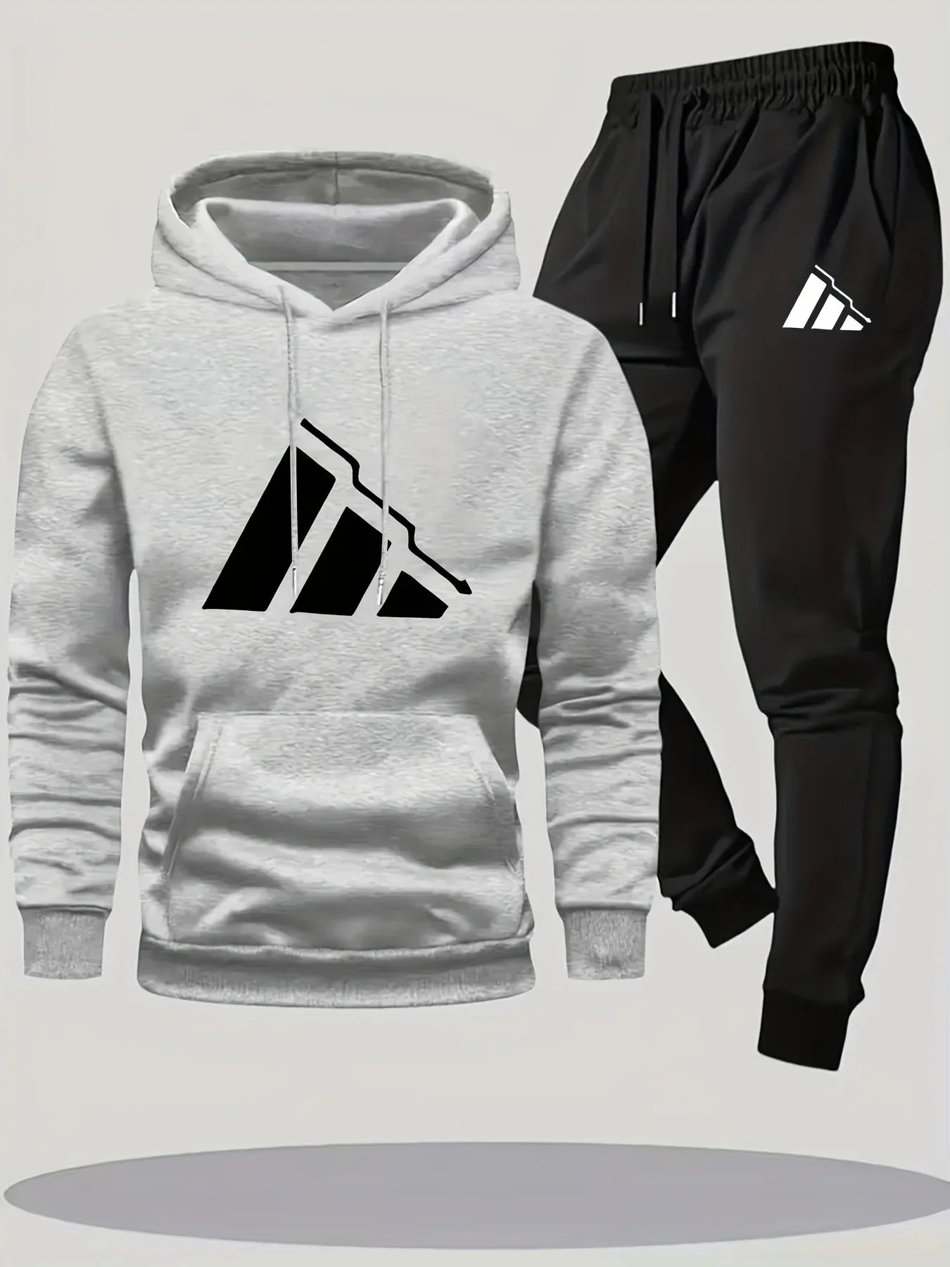 Family Matching Hoodie Set Parent Child Cotton Two Piece Outfit Black White Logo Print Casual Loungewear Comfortable