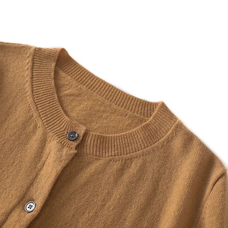 Women O-neck Cardigan Preppy Style Long Sleeve Sweater For Spring