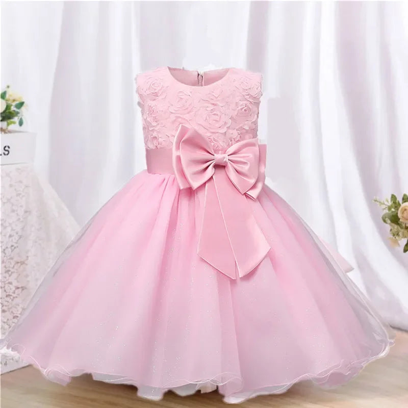 Toddler Girl Party Princess Dress Baby Champagne 1st Birthday Outfits Kids Summer Puff Sleeve Sequin Tutu Gown Girl Gala Clothes