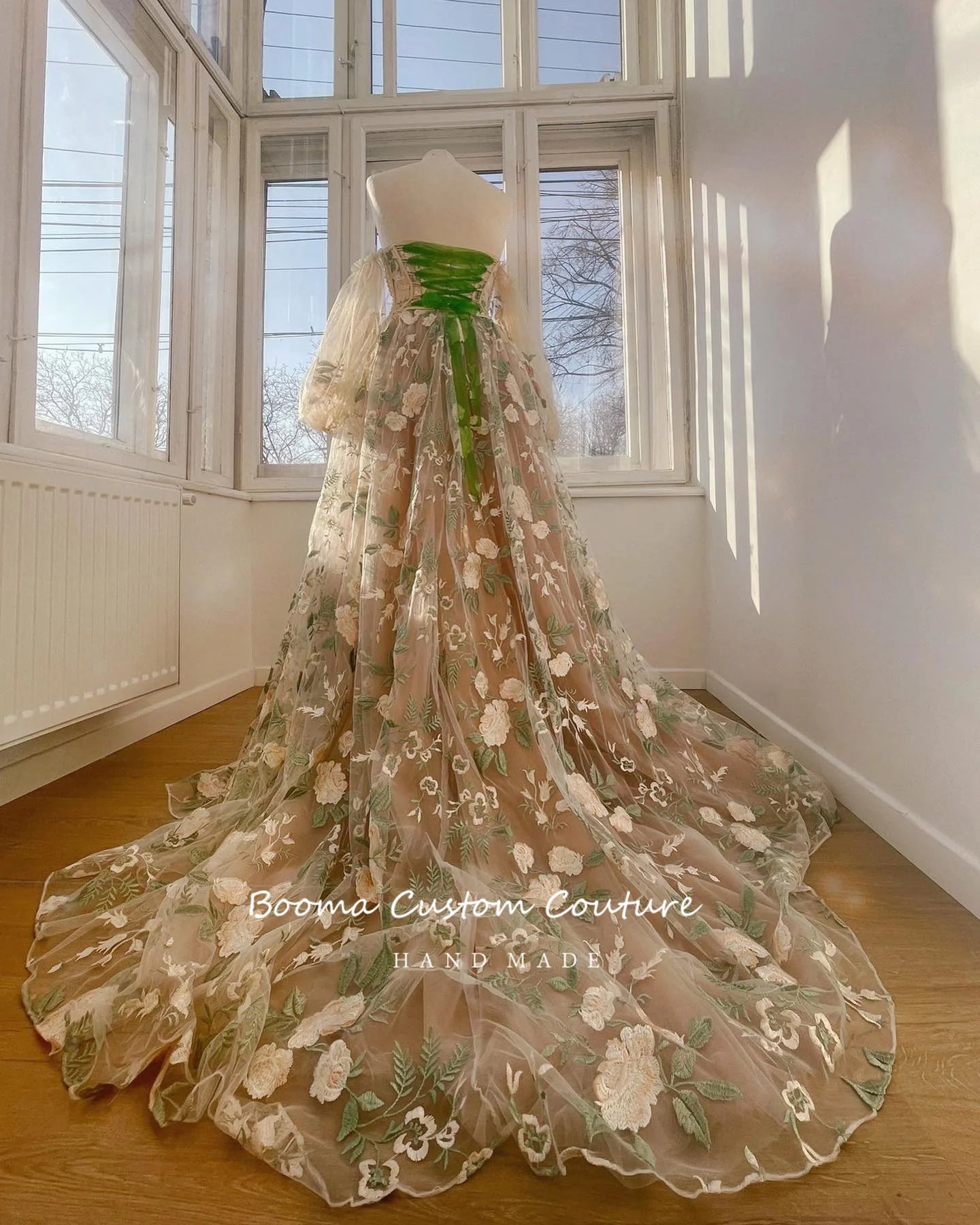 Homecoming Dresses: A-Line Prom Dresses Sweetheart Puff Sleeves Pearls