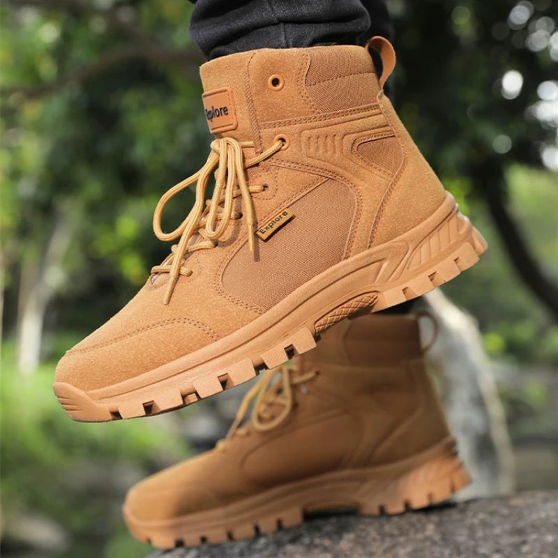 New Men's Boots Fashion Outdoor Boots Breathable Hiking Boots Summer Shoes Sneakers Lightweight Non-slip Men Desert Ankle Boots