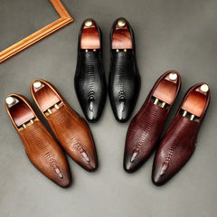 Handmade Mens Wedding Oxford Shoes Black Khaki Genuine Leather