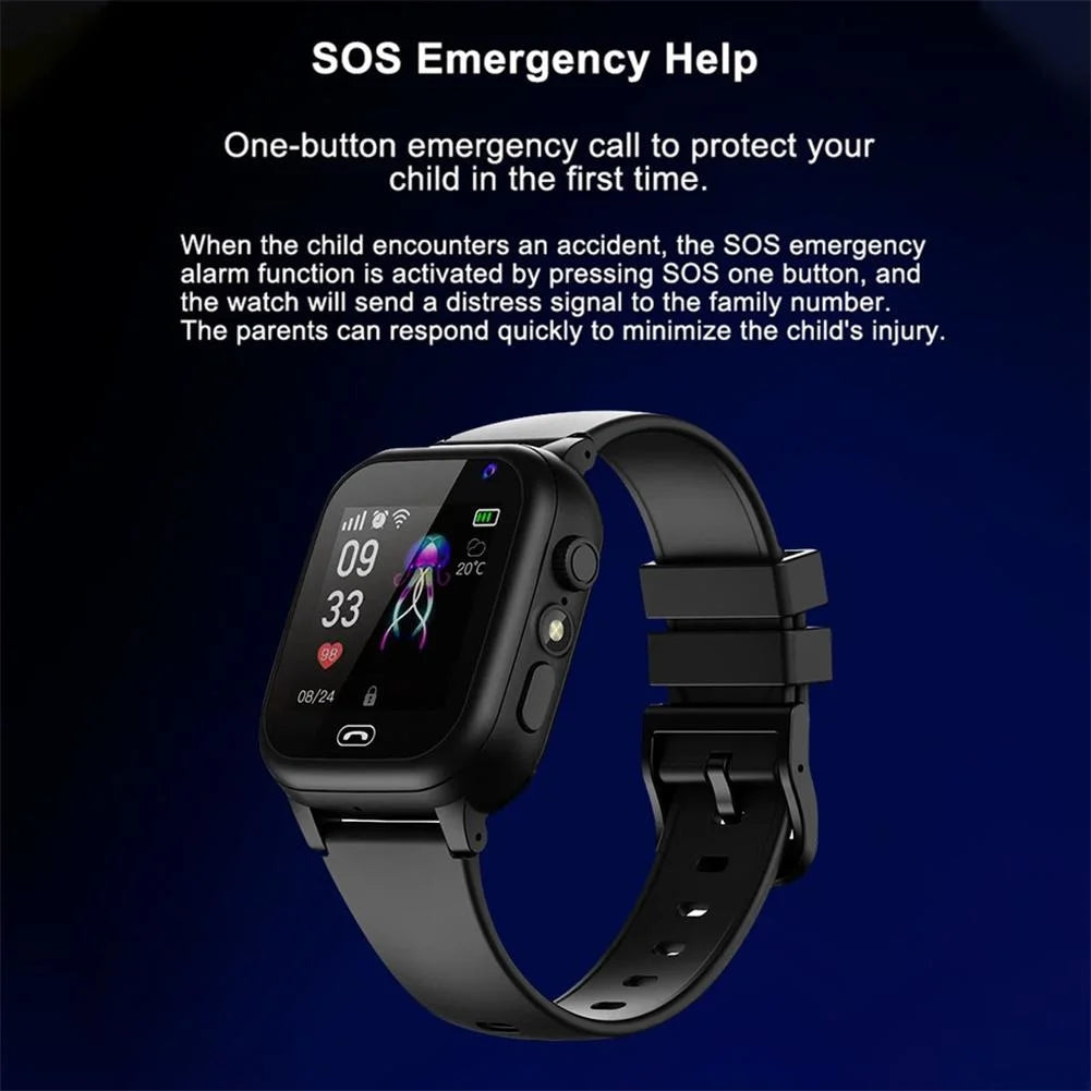 Kids Smart Watch 4G Multifunctional Waterproof SOS GPS Location Camera Call Sim Card Child Gifts Sports Digital Watches Tracker
