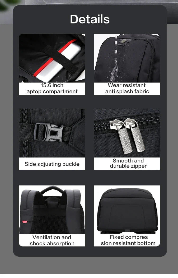 OIWAS Travel Multifunction Backpack Fashion Zipper Open Bag Men's Backpack Laptop High Quality Male Women Business Classic Bags