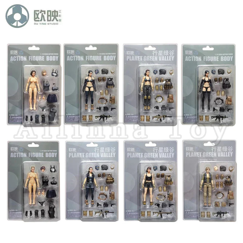 Ou Ying Studio 1/18 Planet Green Valley PGV 3.75inch Action Figure EFSA Male Female Robot Figures Anime Model