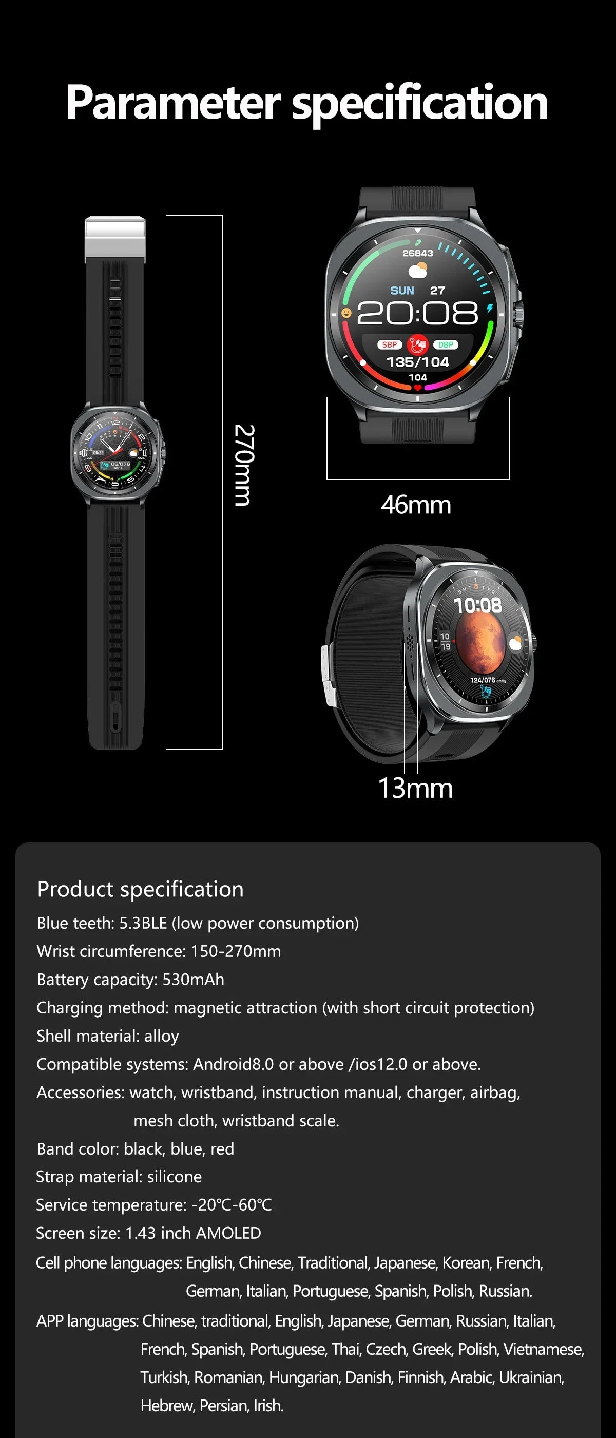 huawei Smart Watch men Bluetooth call watch
