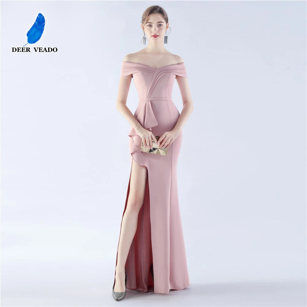 Homecoming Dresses: Women's Off Shoulder Evening Dress Long Soft Satin Formal