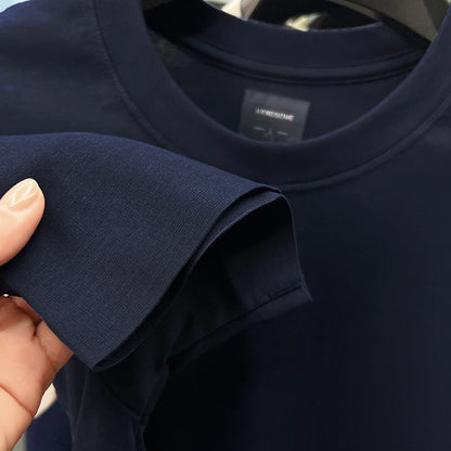 High end silky cotton breathable short sleeve T-shirt men summer designer Paul brand embroidered fashion casual round neck top