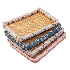 Pet Summer Mat Dog Cooling Sofa Breathable Pad Moistureproof Rattan Wear Cat Mat