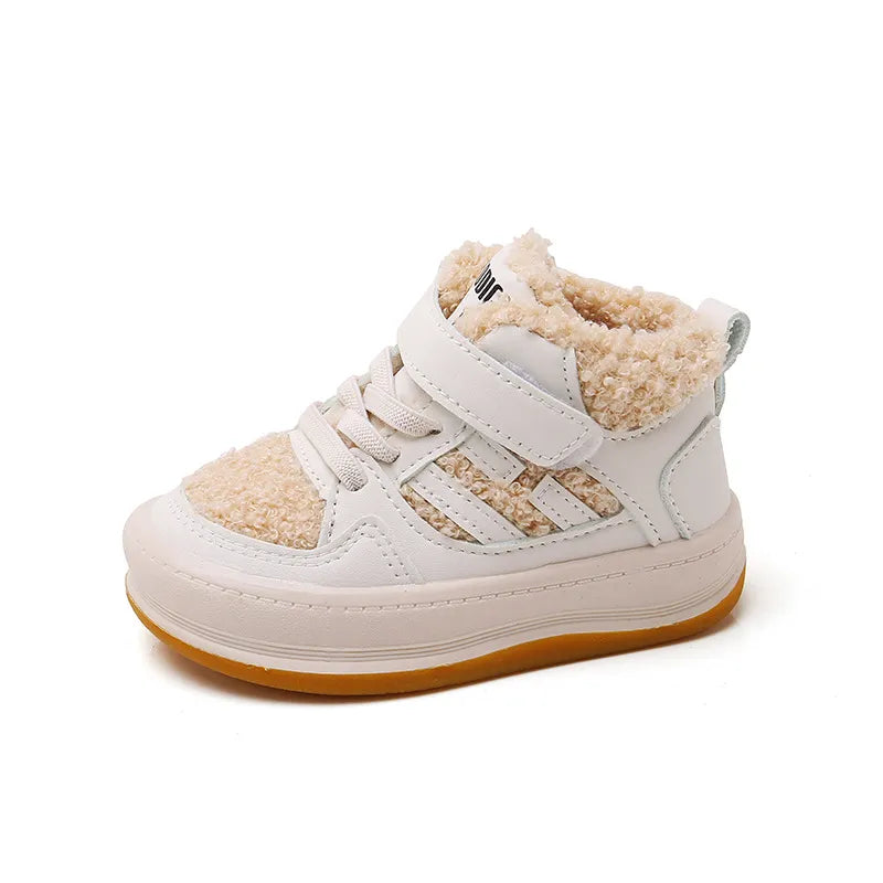 Girls Cotton Shoes Children Plush Thickened Anti-skid Shoes Boys Warm Sports Shoes