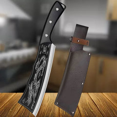 Dragon Pattern Forged Bone Chopping Knife Stainless Steel Meat Cleaver Sharp Knife