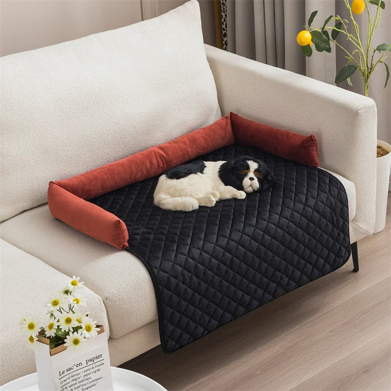 Velvet Pet Dog Bed Sofa Blanket For Medium Large Dogs Removable Washable Mat