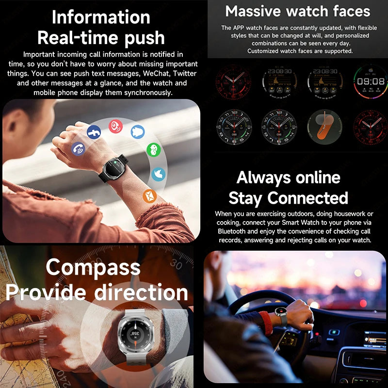 2025 New Watch 7 Ultra Smart Watch Men 3D Display Sport SmartWatch GPS NFC Compass Blood oxygen Smartwatch Women For Android IOS