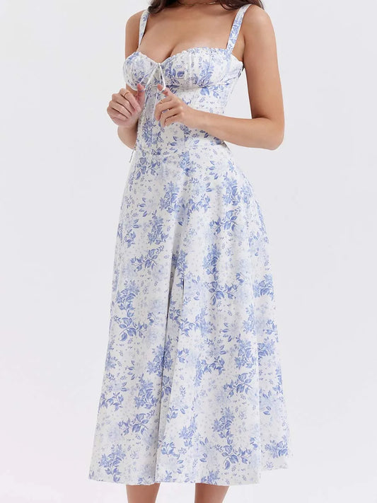 Evening wear Dresses: Women Long Dress Chic Short Sleeve Spaghetti Dress