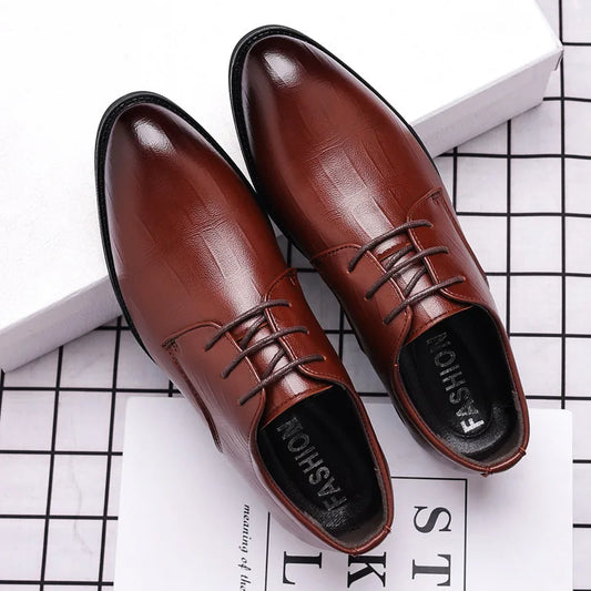 Mens Leather Dress Shoes Men's Formal Social Male Shoe Casual Business Pointed Toe Luxury Party Designer Shoes for Men